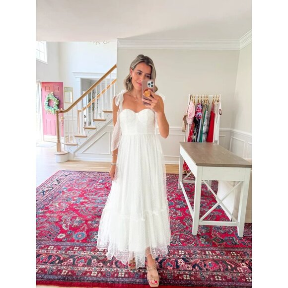 PETAL & PUP Floret Midi Dress in White Size Large - Picture 1 of 10